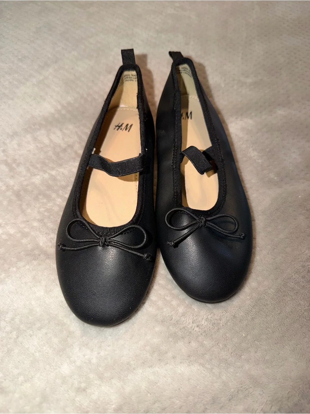 H&M Girls Black Mary Jane Ballet Flats with Bow size 12